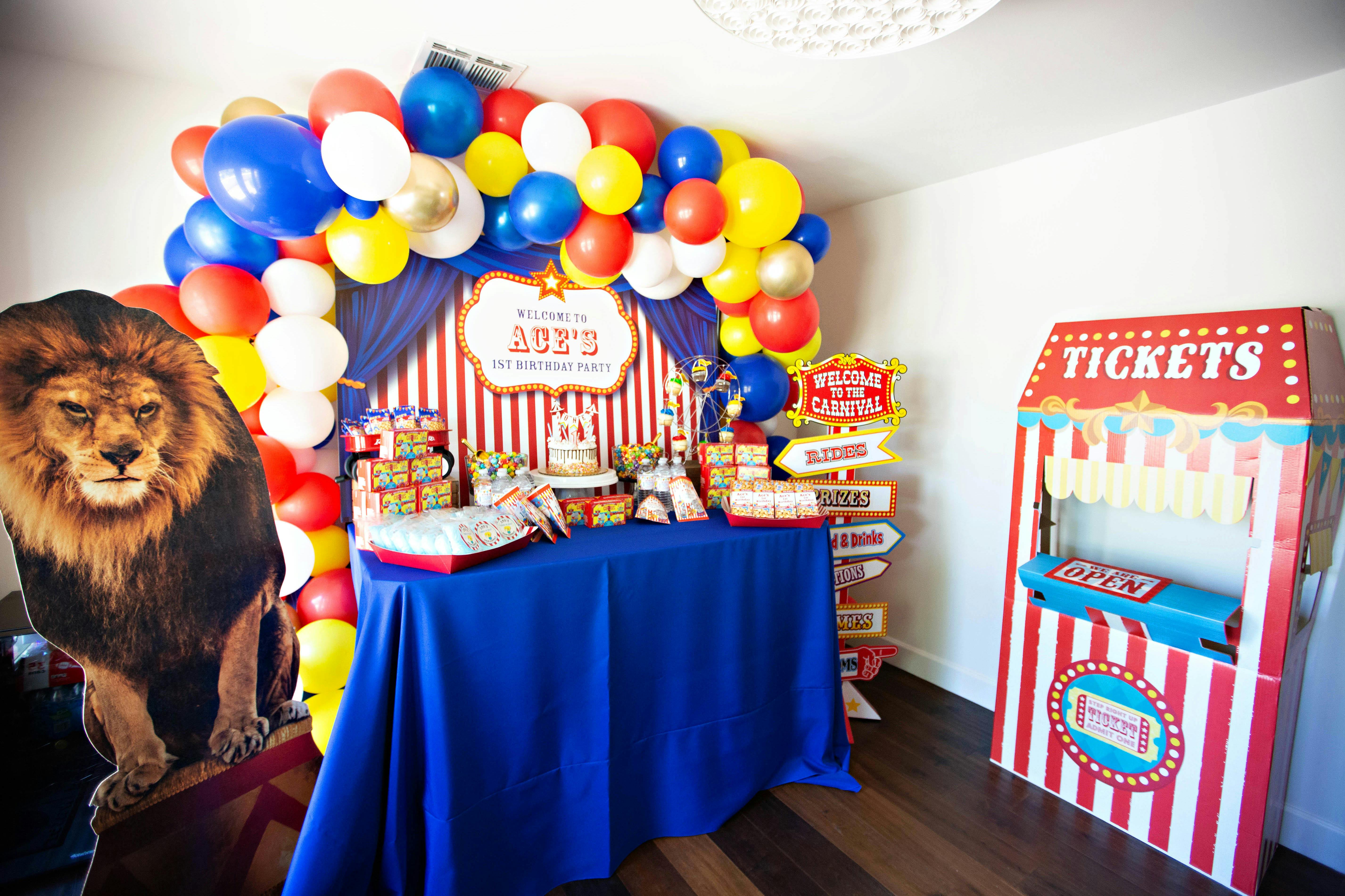 Carnival themed 1st Birthday party